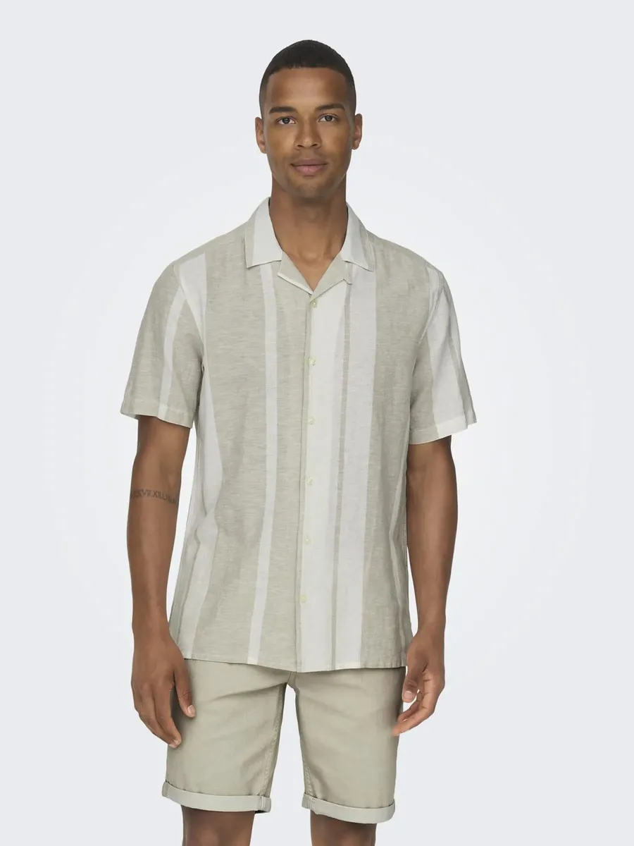 Рубашка ONLY & SONS с короткими рукавами "ONSCAIDEN SS STRIPE LINEN RESORT NOOS", хаки
Рубашка ONLY & SONS с короткими рукавами "ONSCAIDEN SS STRIPE LINEN RESORT NOOS", хаки