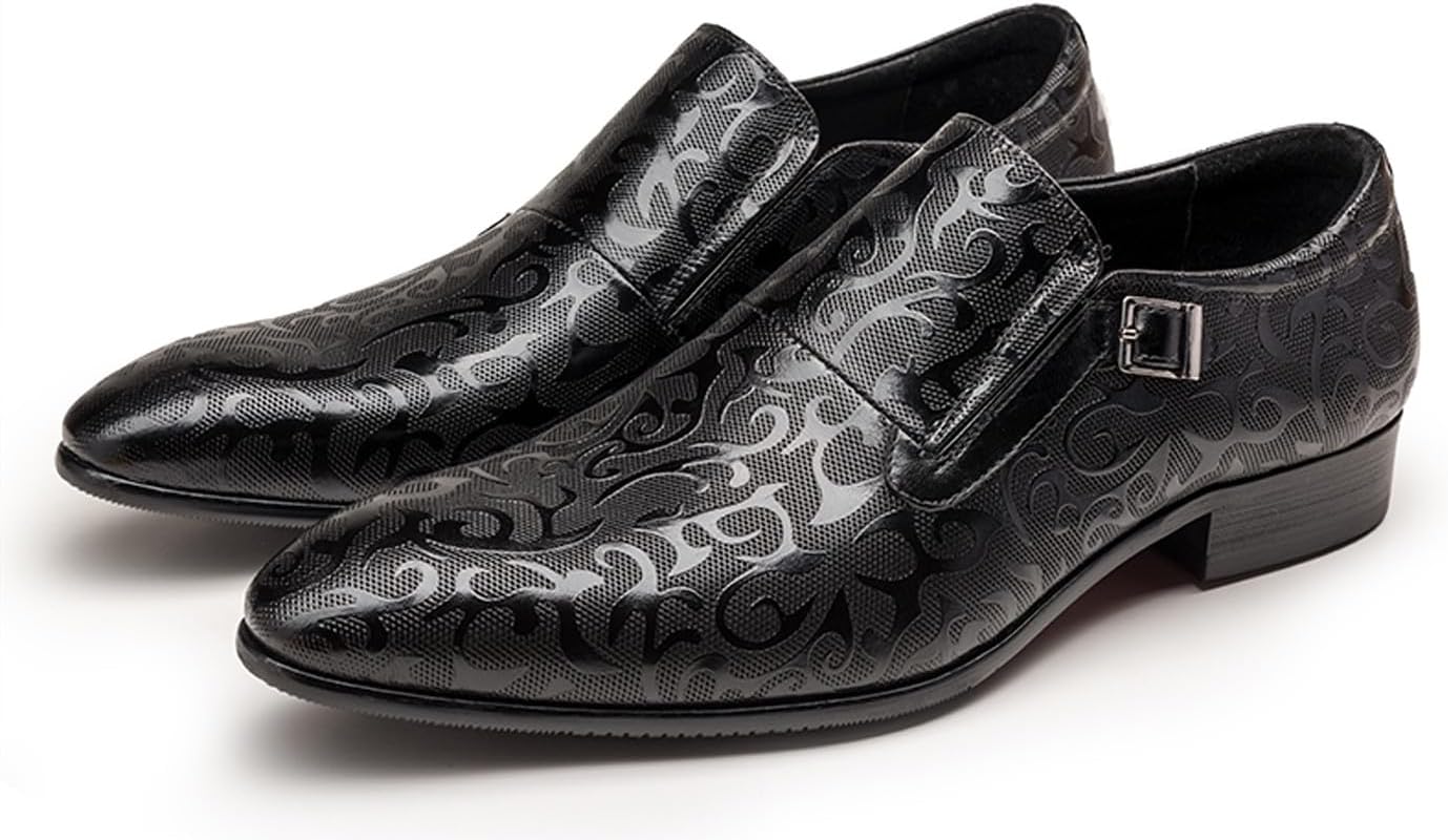 Мужские туфли Santimon с монковой застежкой из натуральной кожи, заостренные пенни-лоферы с пряжкой, стильные тисненые повседневные деловые туфли для мужчин, черный
Мужские туфли Santimon с монковой застежкой из натуральной кожи, заостренные пенни-лоферы с пряжкой, стильные тисненые повседневные деловые туфли для мужчин, черный