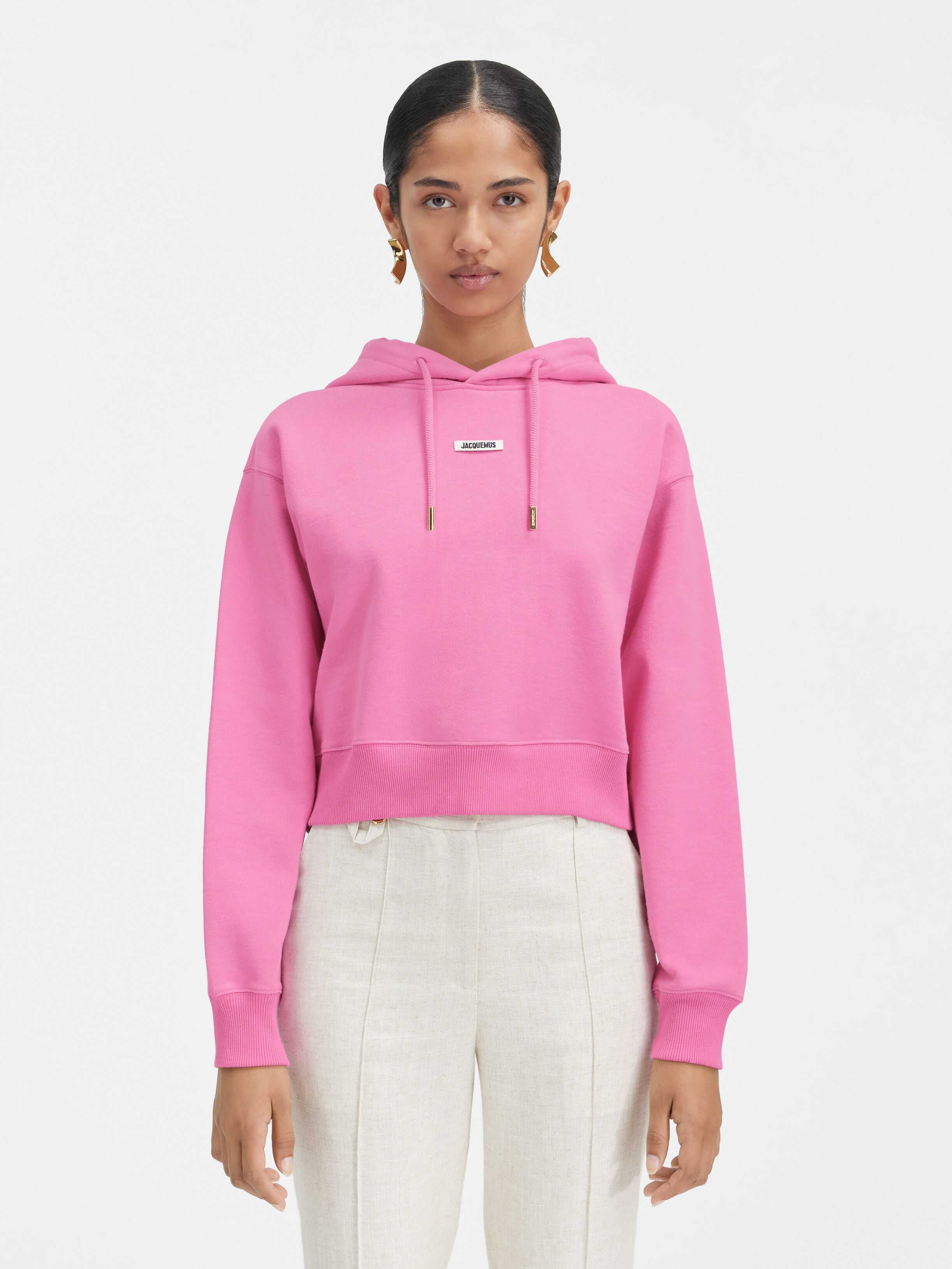 Толстовка с капюшоном и логотипом Grosgrain JACQUEMUS The Gros Grain hoodie, розовый 
Толстовка с капюшоном и логотипом Grosgrain JACQUEMUS The Gros Grain hoodie, розовый