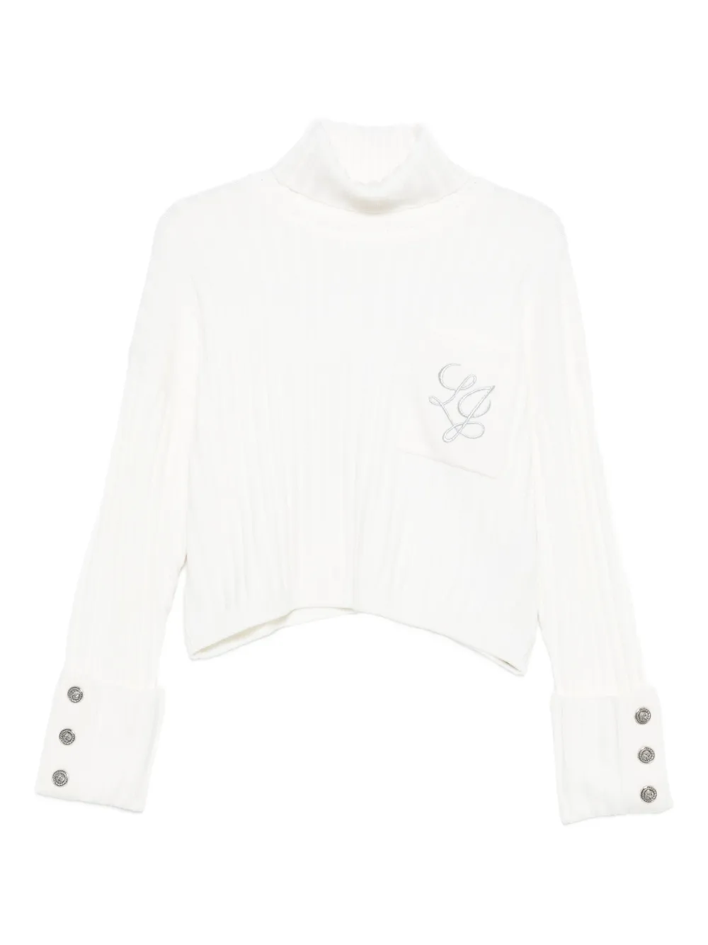 Свитер в рубчик с высоким воротником Liu Jo, белый
Свитер в рубчик с высоким воротником Liu Jo, белый