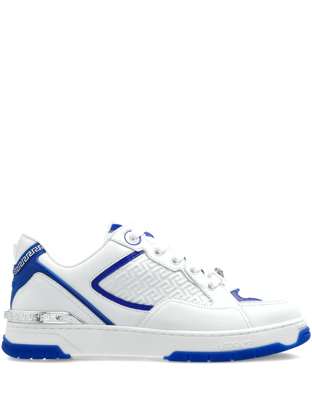Кожаные кроссовки с узором Greca VERSACE, белый
Кожаные кроссовки с узором Greca VERSACE, белый