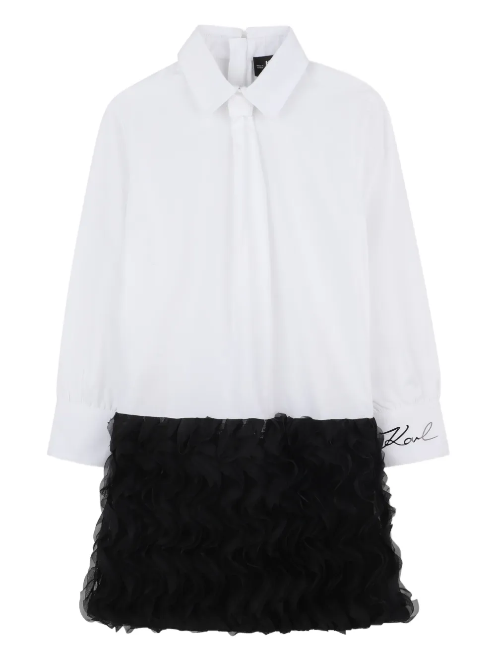 Платье-рубашка с оборками KARL LAGERFELD KIDS, белый
Платье-рубашка с оборками KARL LAGERFELD KIDS, белый