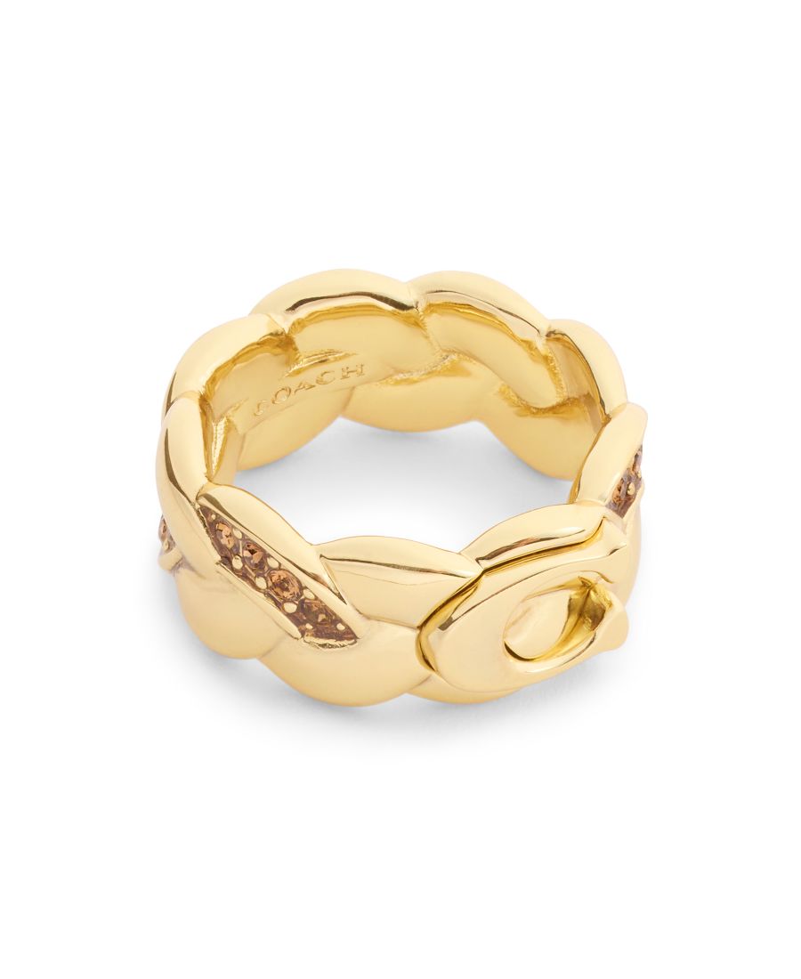 Кольцо с плетеным ободком и искусственными камнями в форме буквы С COACH, Gold
Кольцо с плетеным ободком и искусственными камнями в форме буквы С COACH, Gold