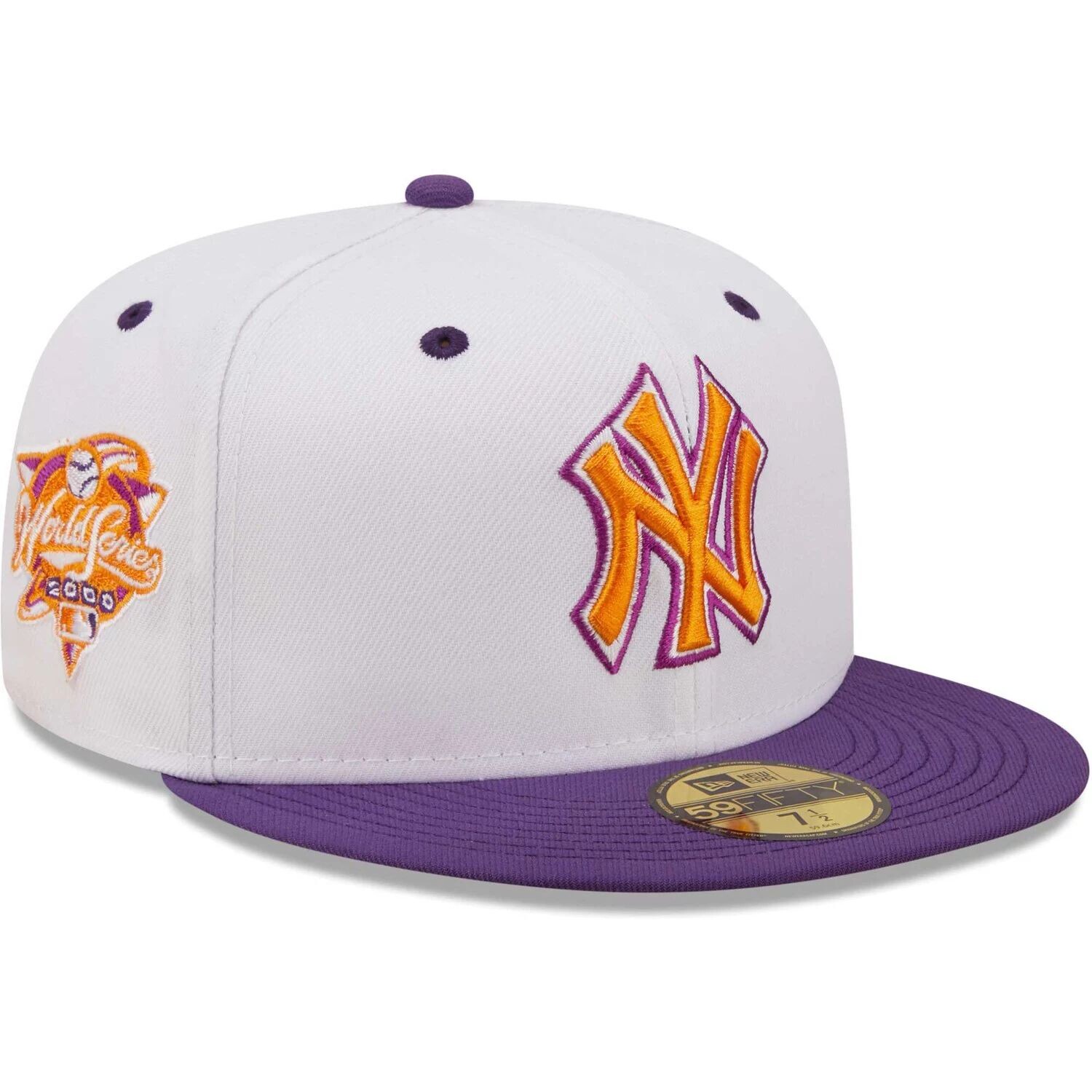 Мужская облегающая шляпа New Era белого/фиолетового цвета New York Yankees 2000 World Series Grape Lolli 59FIFTY
Мужская облегающая шляпа New Era белого/фиолетового цвета New York Yankees 2000 World Series Grape Lolli 59FIFTY