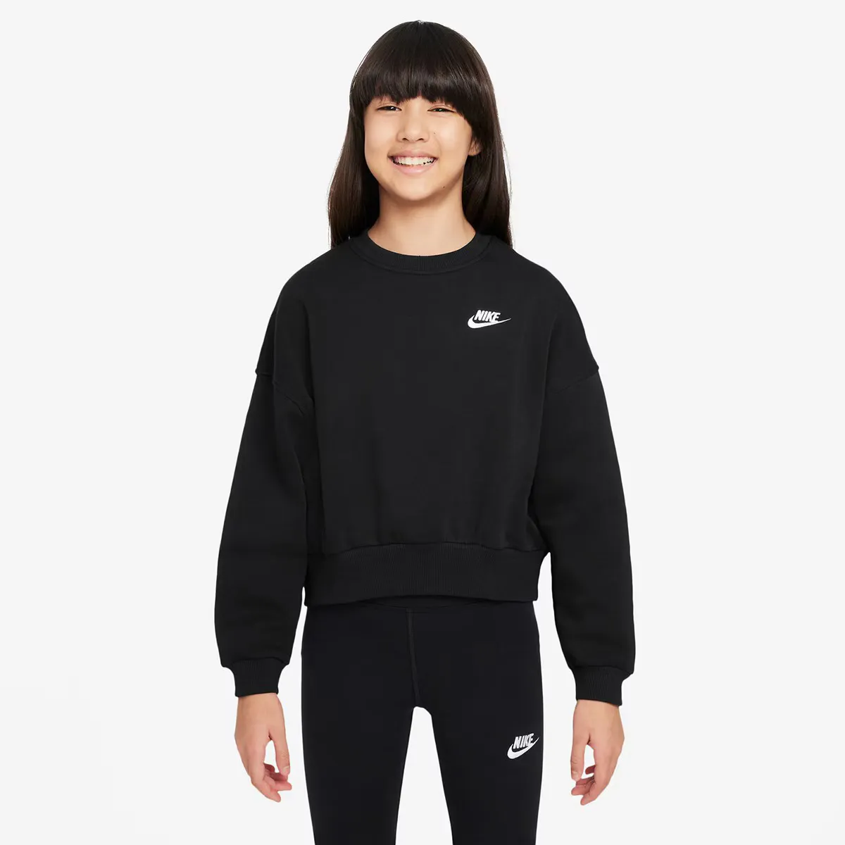 Клубная спортивная одежда для девочек Флисовая толстовка Nike, чёрный
Клубная спортивная одежда для девочек Флисовая толстовка Nike, чёрный