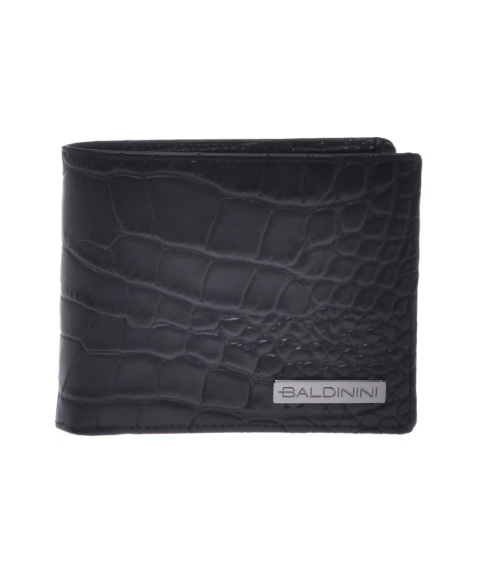 Кошелек из черной кожи с крокодиловым принтом Baldinini, черный
Кошелек из черной кожи с крокодиловым принтом Baldinini, черный
