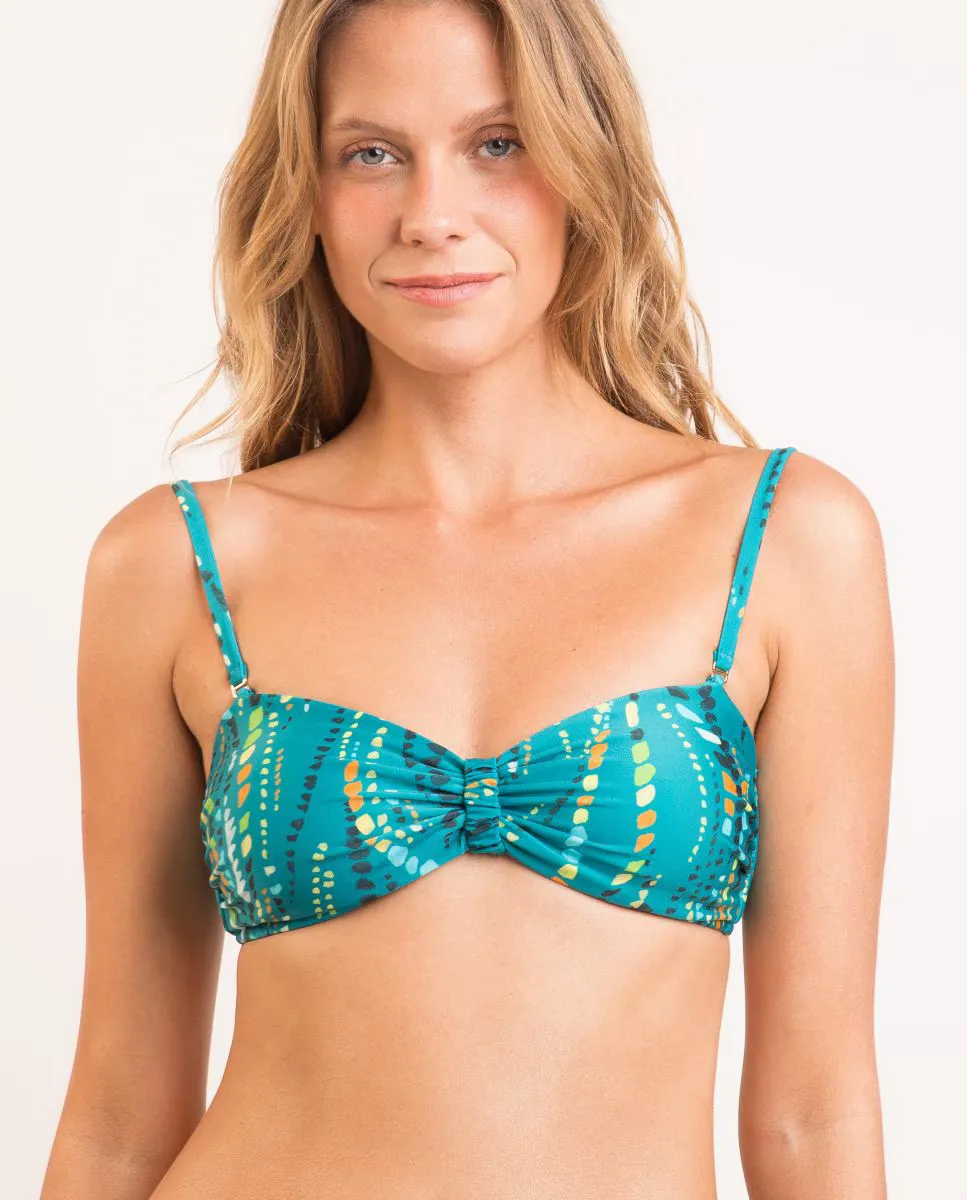 Утепленный лиф бикини-бандо с принтом Río de Sol, зеленый
Утепленный лиф бикини-бандо с принтом Río de Sol, зеленый