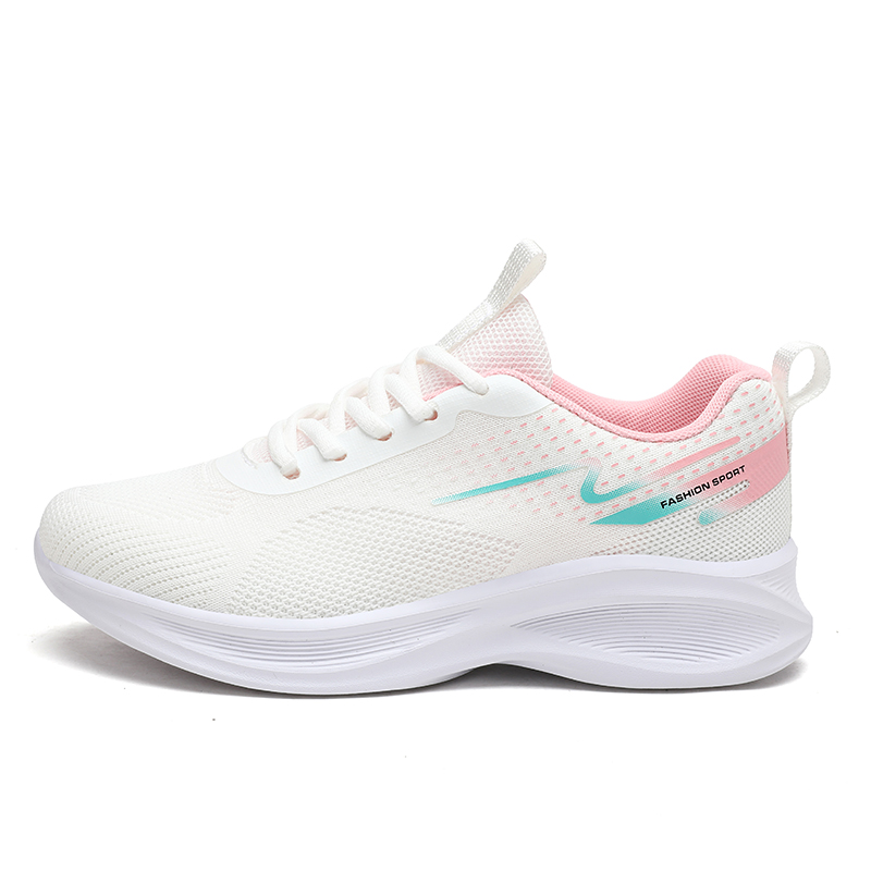 Детские дышащие нескользящие кроссовки для подростков с амортизацией SHIBU, белый/розовый 
Детские дышащие нескользящие кроссовки для подростков с амортизацией SHIBU, белый/розовый