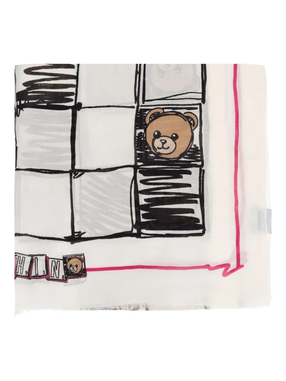 Шарф с принтом Teddy Moschino, белый
Шарф с принтом Teddy Moschino, белый