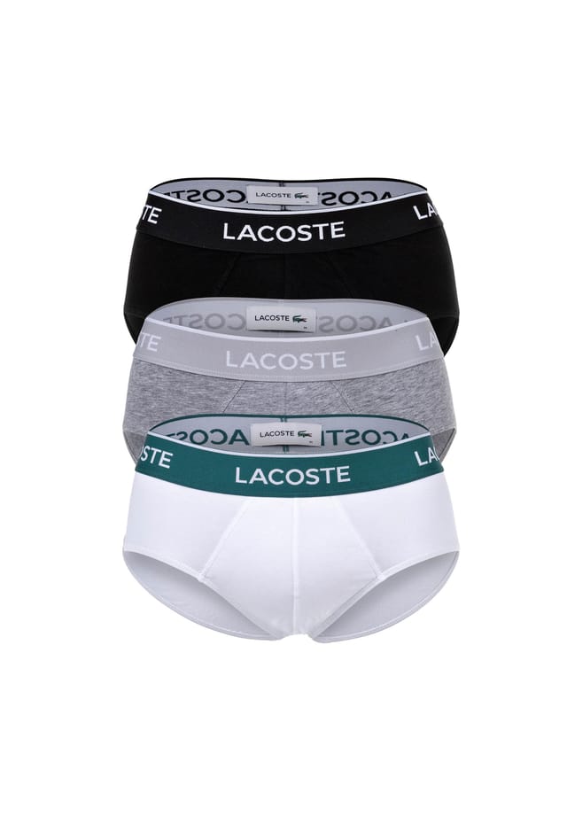 Комплект из 3 трусов - повседневные трусы из хлопка с эластичным поясом и логотипом Lacoste, мультиколор 
Комплект из 3 трусов - повседневные трусы из хлопка с эластичным поясом и логотипом Lacoste, мультиколор