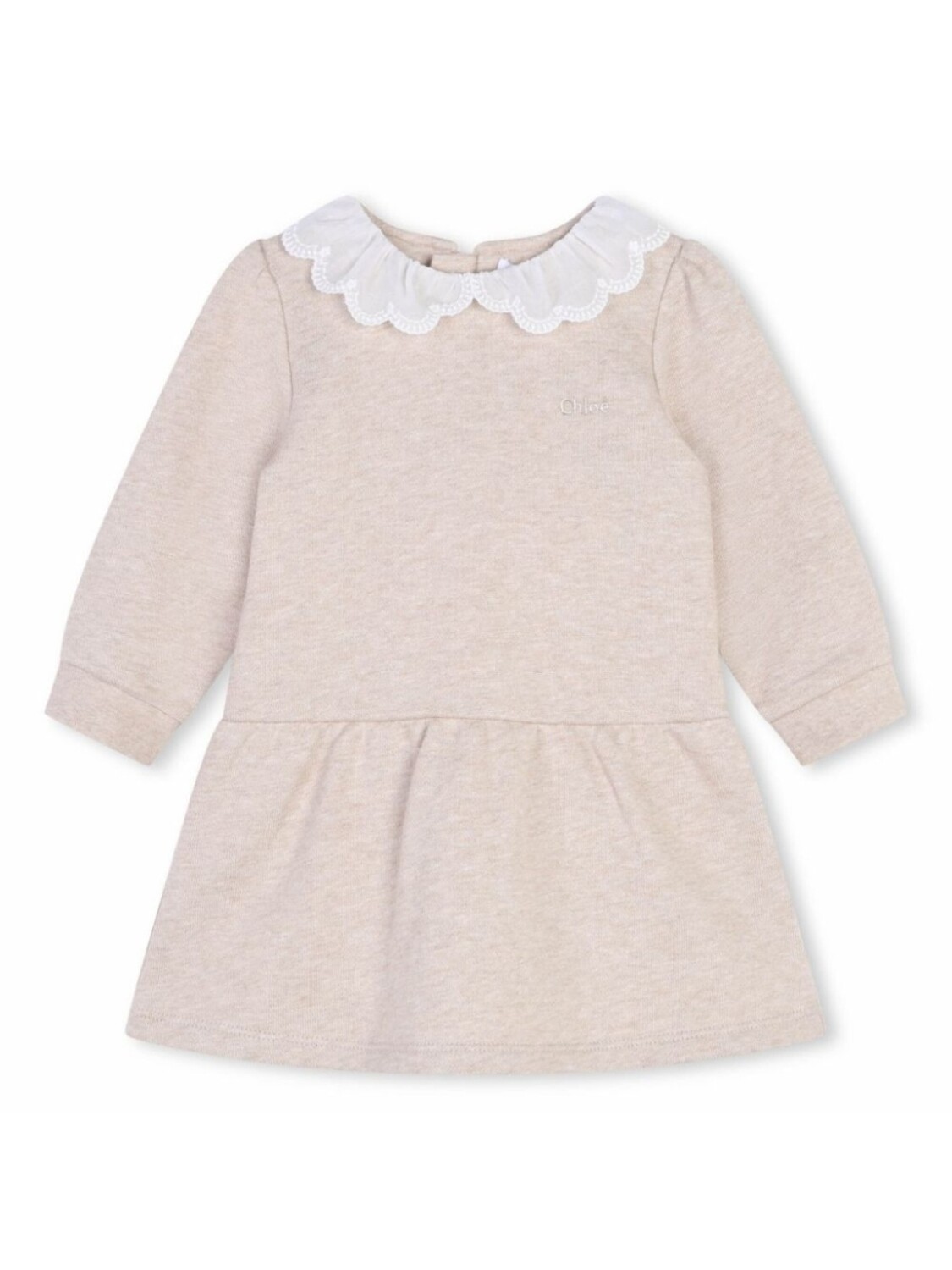 Chloé Kids платье из органического хлопка с контрастным воротником, нейтральный цвет
Chloé Kids платье из органического хлопка с контрастным воротником, нейтральный цвет