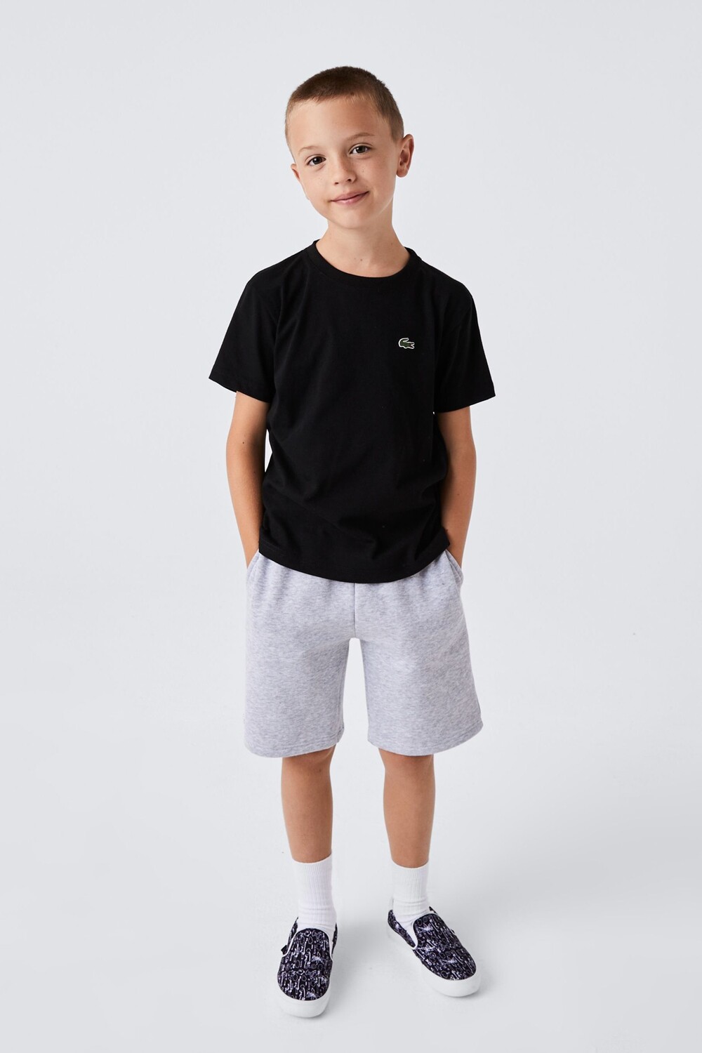 Черная спортивная футболка Blend из дышащего хлопка Lacoste, черный 
Черная спортивная футболка Blend из дышащего хлопка Lacoste, черный