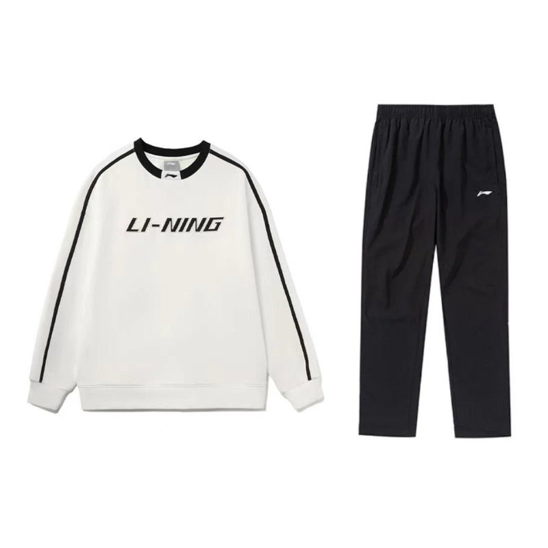 LiNing Повседневная спортивная одежда унисекс, белый top+черный pants
LiNing Повседневная спортивная одежда унисекс, белый top+черный pants