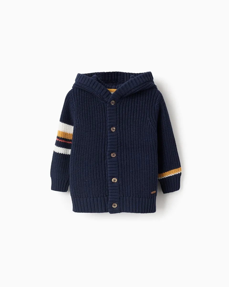 Вязаная детская куртка с капюшоном и резинкой Zippy, темно-синий
Вязаная детская куртка с капюшоном и резинкой Zippy, темно-синий