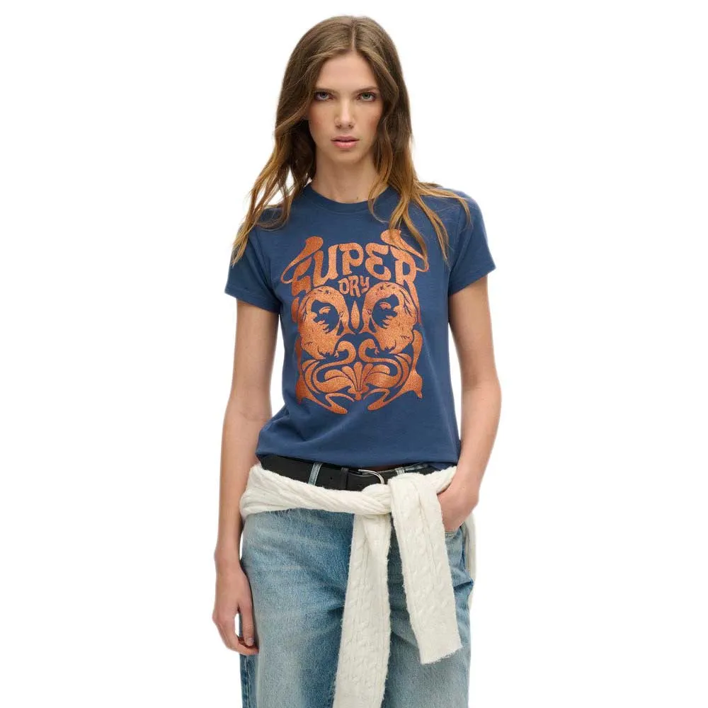 Футболка с коротким рукавом Superdry Pop Archive Super Fitted, синий 
Футболка с коротким рукавом Superdry Pop Archive Super Fitted, синий