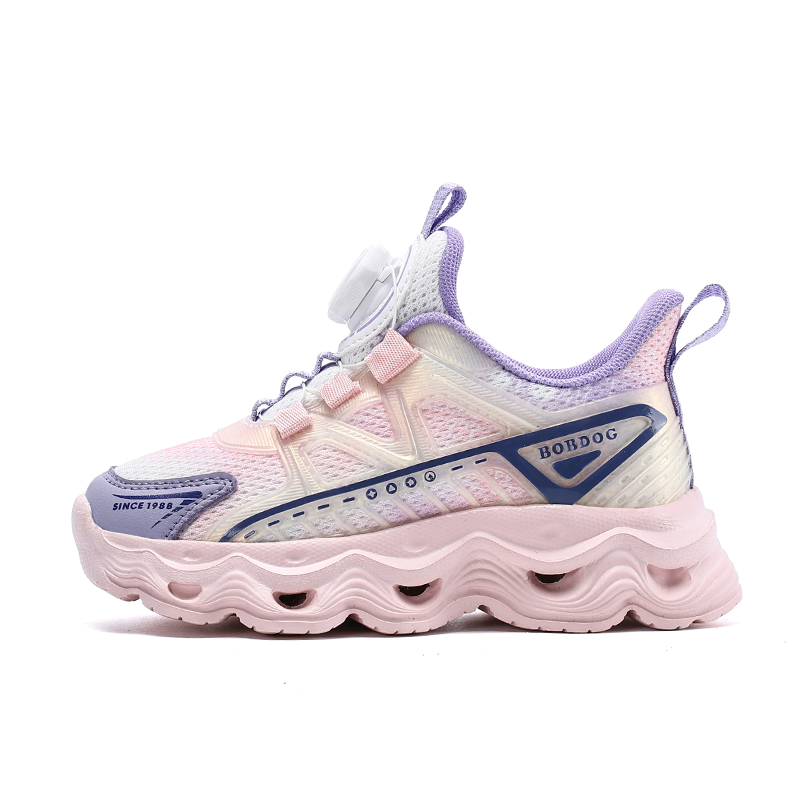 Низкие кроссовки для бега с противоскользящей амортизацией и отскоком, дышащие и легкие. Детские кроссовки. BOBDOG, розовый/фиолетовый 
Низкие кроссовки для бега с противоскользящей амортизацией и отскоком, дышащие и легкие. Детские кроссовки. BOBDOG, розовый/фиолетовый