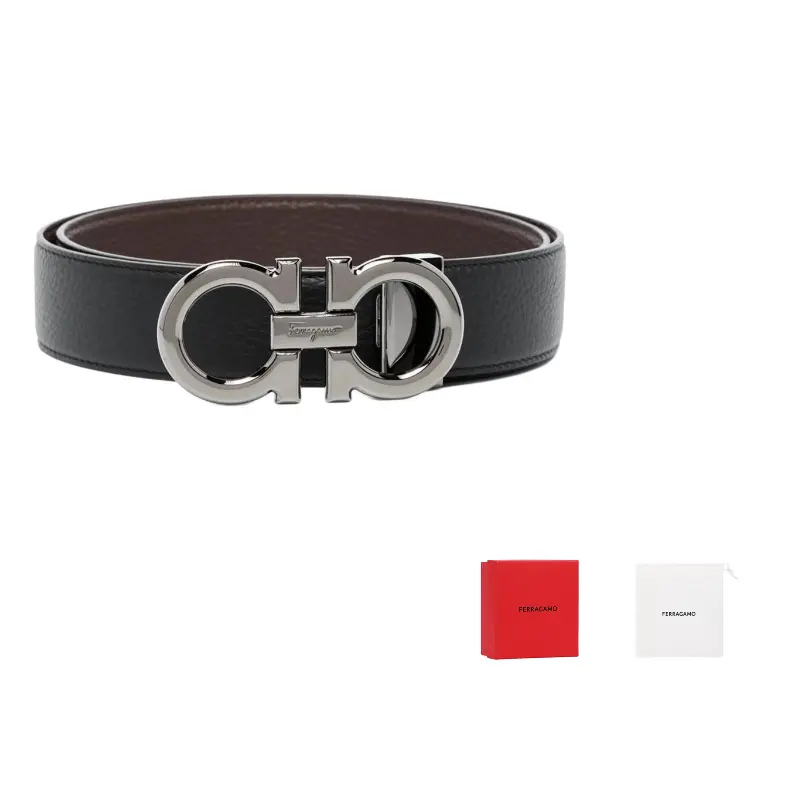 Ремень с пряжкой Gancini, двусторонний Ferragamo, черный walnut
Ремень с пряжкой Gancini, двусторонний Ferragamo, черный walnut