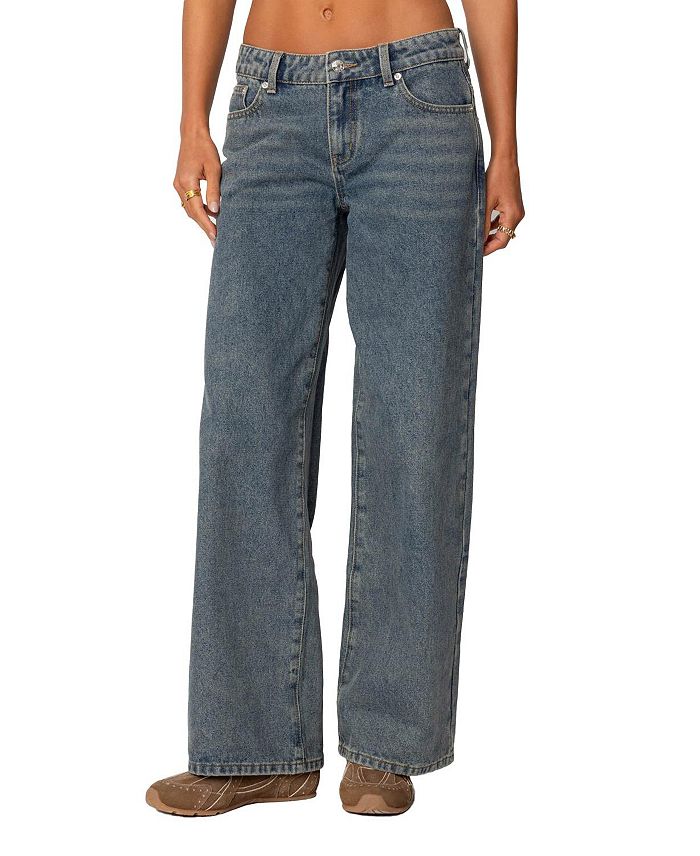 Джинсы с леопардовым принтом и выцветшим сердцем Edikted, синий
Джинсы с леопардовым принтом и выцветшим сердцем Edikted, синий