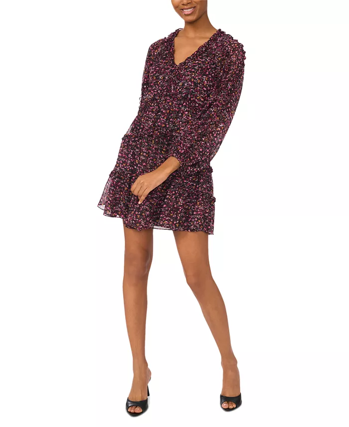 Женское мини-платье с рюшами, длинными рукавами и ярусами CeCe, черный
Женское мини-платье с рюшами, длинными рукавами и ярусами CeCe, черный