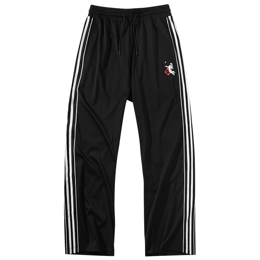 Трикотажные спортивные брюки в ретро-стиле унисекс черные KUMPOO 
Трикотажные спортивные брюки в ретро-стиле унисекс черные KUMPOO