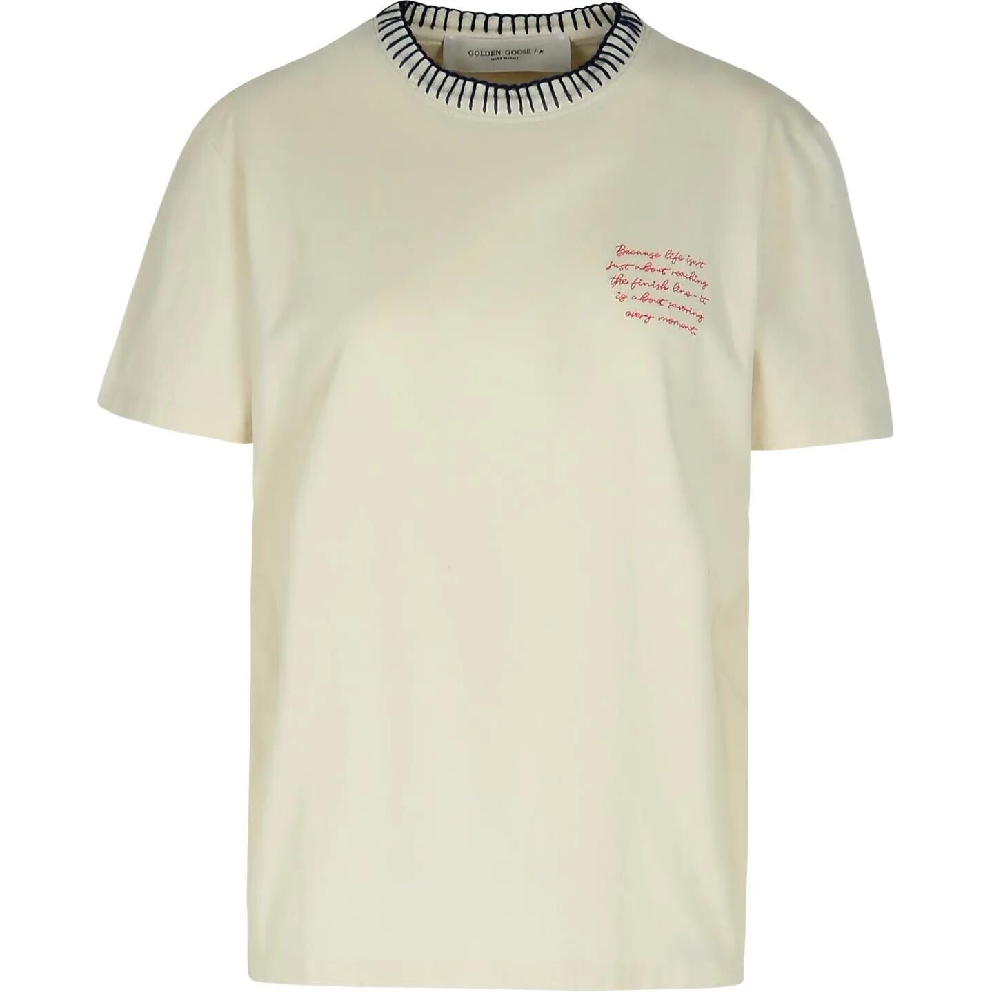 Футболка женская цвета слоновой кости Golden Goose 
Футболка женская цвета слоновой кости Golden Goose