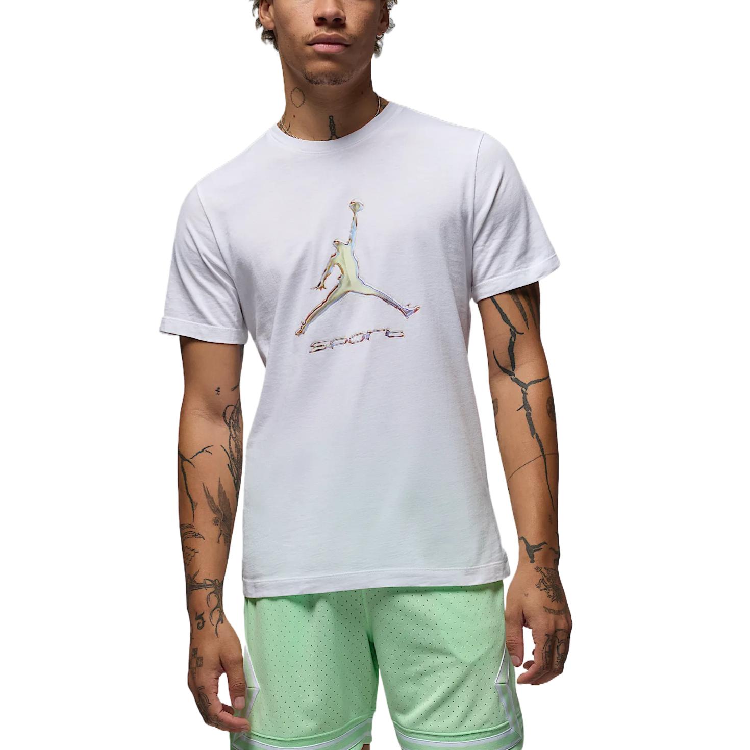 Спортивная мужская футболка Dri FIT Jordan, белый/черный
Спортивная мужская футболка Dri FIT Jordan, белый/черный