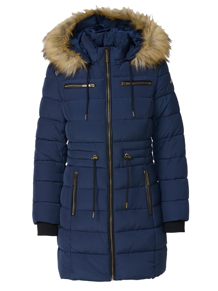 Утепленное пальто с капюшоном синего цвета KOROSHI
Утепленное пальто с капюшоном синего цвета KOROSHI