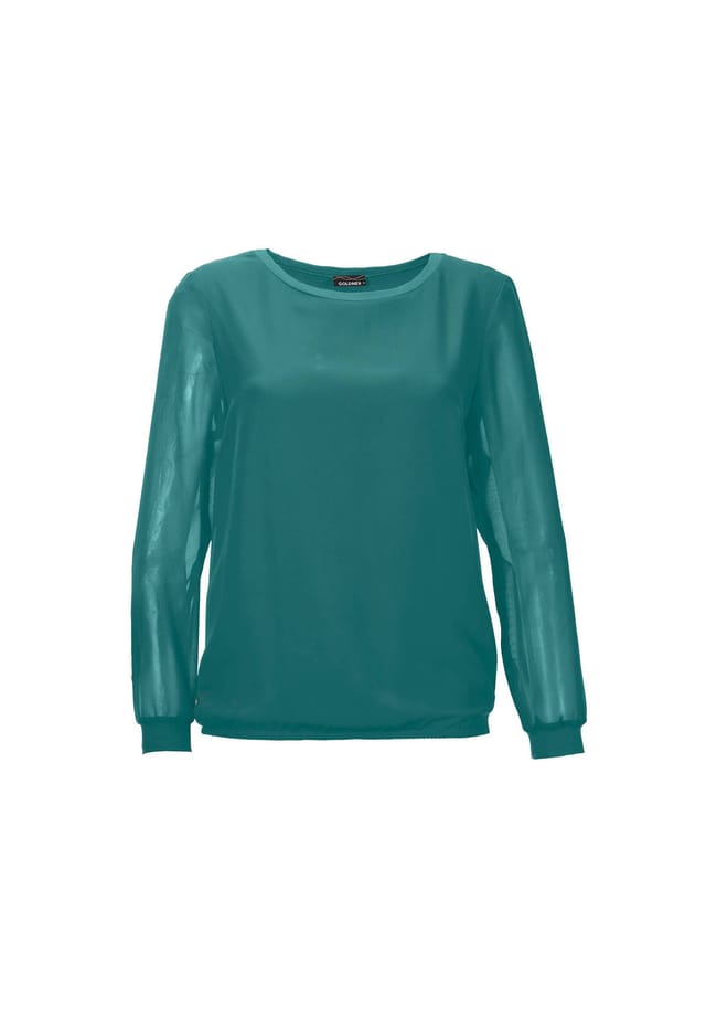 Короткий размер: блузка-комбинация Goldner, зеленый
Короткий размер: блузка-комбинация Goldner, зеленый