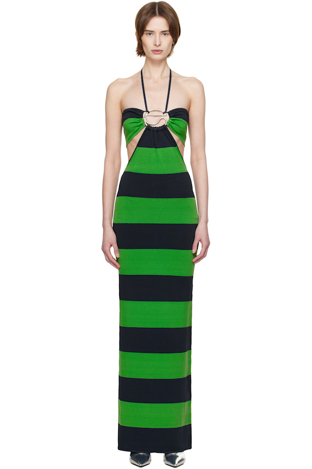 Вязаное полосатое макси-платье на бретелях Coperni, мультиколор
Вязаное полосатое макси-платье на бретелях Coperni, мультиколор
