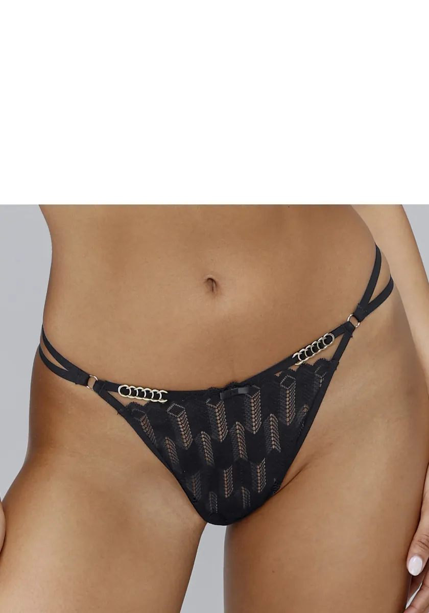 Стринги LASCANA с графическим кружевом и металлической фурнитурой, черный
Стринги LASCANA с графическим кружевом и металлической фурнитурой, черный