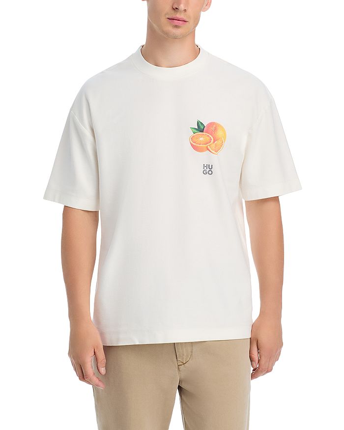 Футболка с принтом Dartiee HUGO, слоновая кость/кремовый 
Футболка с принтом Dartiee HUGO, слоновая кость/кремовый