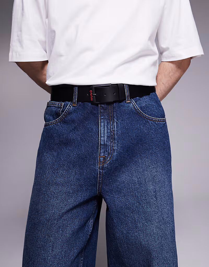 Ремень из матовой кожи с логотипом HUGO RED Gelio черного цвета
Ремень из матовой кожи с логотипом HUGO RED Gelio черного цвета