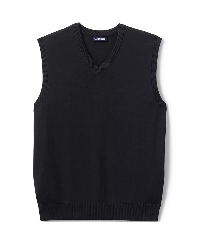 Мужской тонкий свитер-жилет из хлопка и модала Lands' End, черный
Мужской тонкий свитер-жилет из хлопка и модала Lands' End, черный