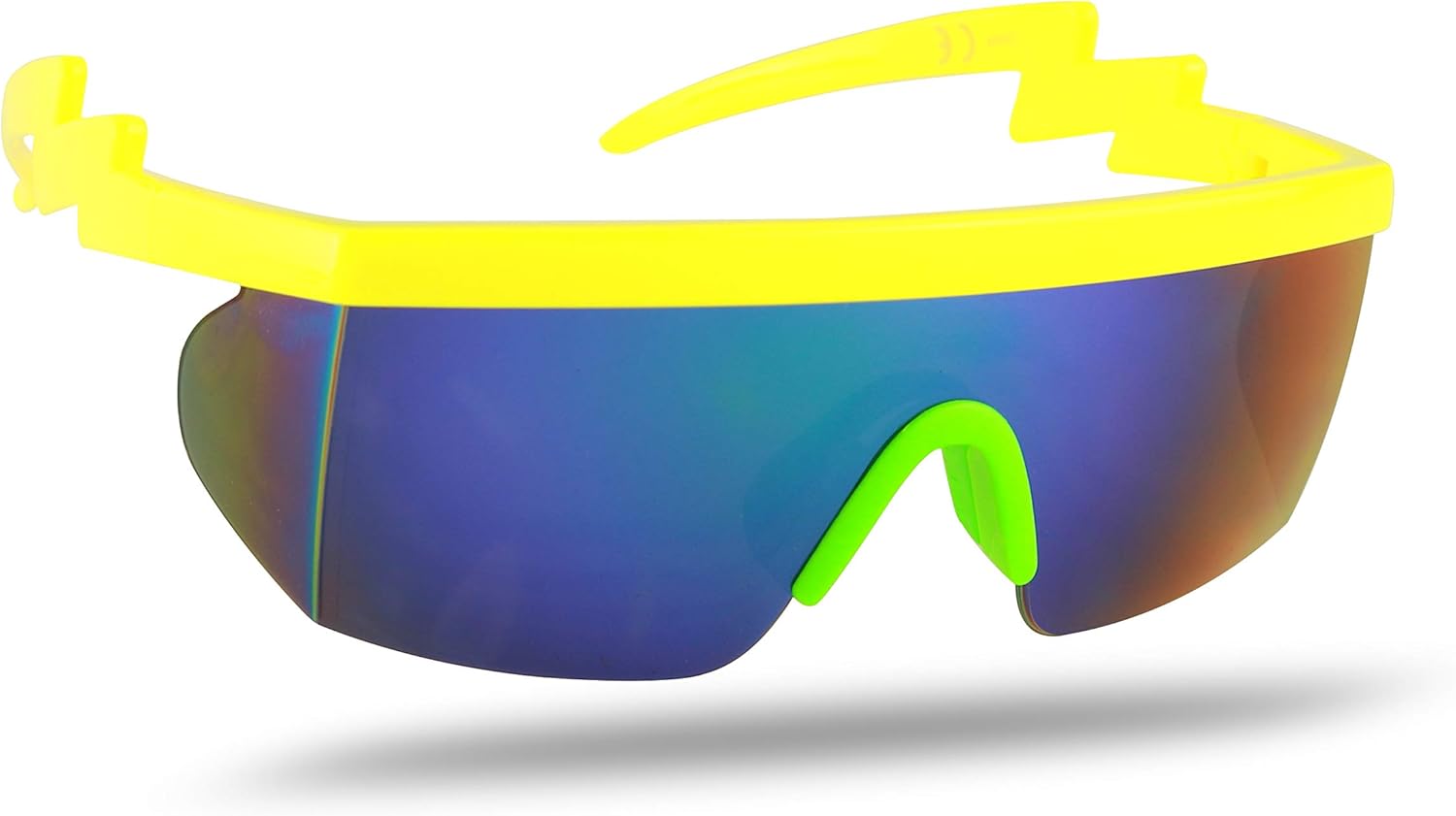 Солнцезащитные очки ShadyVEU полуободковые, неоновые, радужные, с зеркальными линзами и защитой от УФ-излучения, в стиле ретро 80-х, с изогнутыми дужками в виде зигзага, Neon Yellow Frame / Green Nose Pad / Blue Mirror Lens
Солнцезащитные очки ShadyVEU полуободковые, неоновые, радужные, с зеркальными линзами и защитой от УФ-излучения, в стиле ретро 80-х, с изогнутыми дужками в виде зигзага, Neon Yellow Frame / Green Nose Pad / Blue Mirror Lens