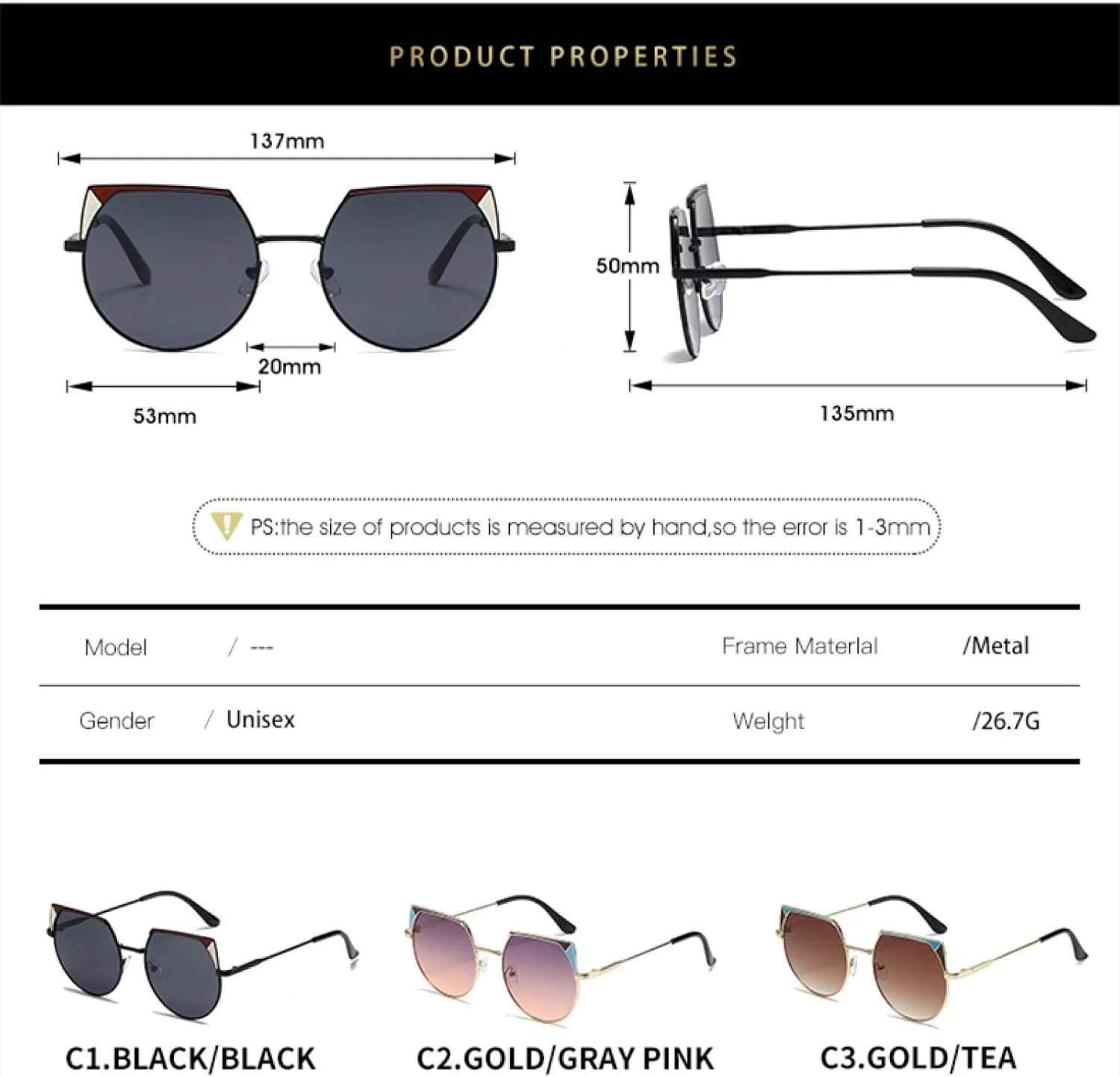 Винтажные солнцезащитные очки для женщин и мужчин, модные металлические очки для путешествий и вождения, защита от УФ-излучения UV400 TKKTLLT, Gold Clear
Винтажные солнцезащитные очки для женщин и мужчин, модные металлические очки для путешествий и вождения, защита от УФ-излучения UV400 TKKTLLT, Gold Clear