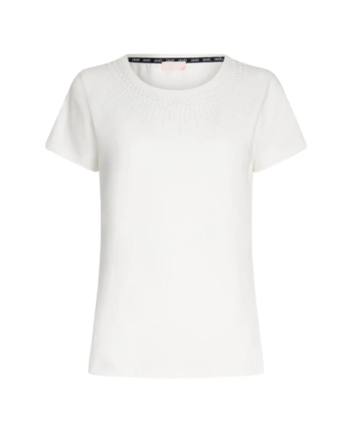 Белая хлопковая футболка с круглым вырезом Liu Jo, белый
Белая хлопковая футболка с круглым вырезом Liu Jo, белый