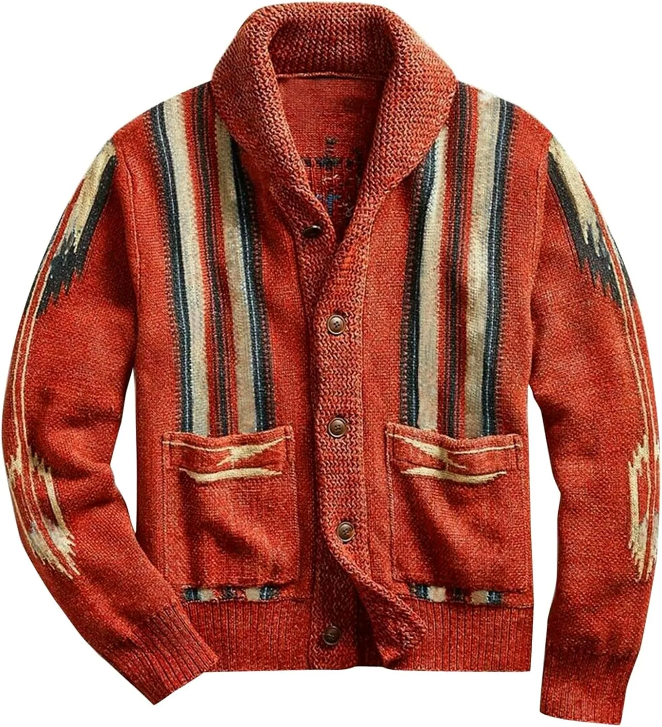 Мужской кардиган с воротником шаль и вязаным узором
Мужской кардиган с воротником шаль и вязаным узором