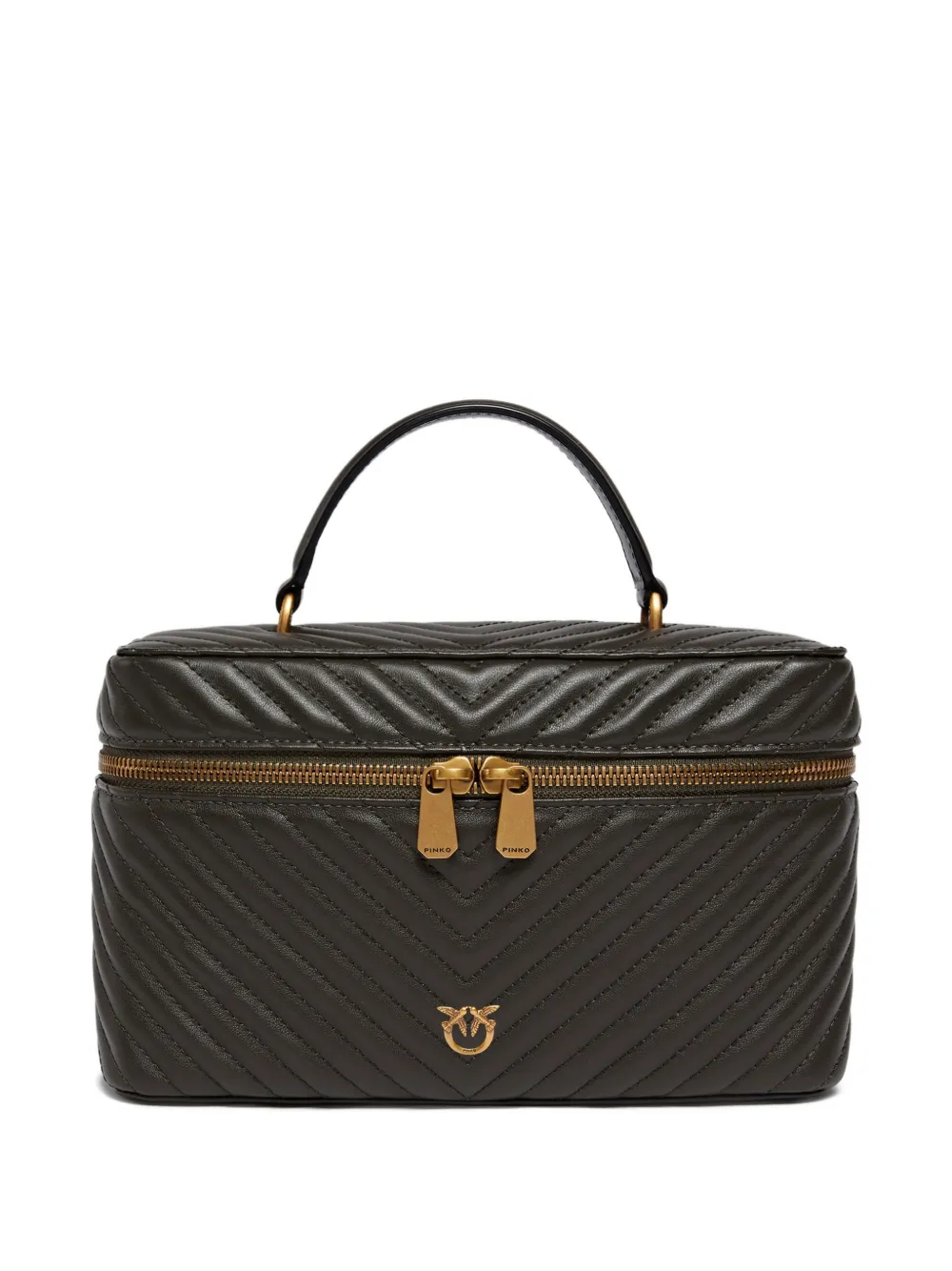 Стеганая кожаная косметичка на молнии Pinko, зеленый
Стеганая кожаная косметичка на молнии Pinko, зеленый