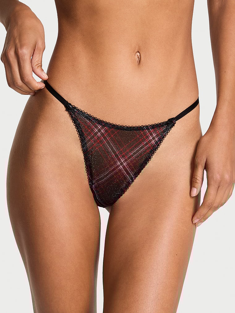 Трусики-Стринги из блестящей сетки The Lacie, shimmer mesh black plaid
Трусики-Стринги из блестящей сетки The Lacie, shimmer mesh black plaid