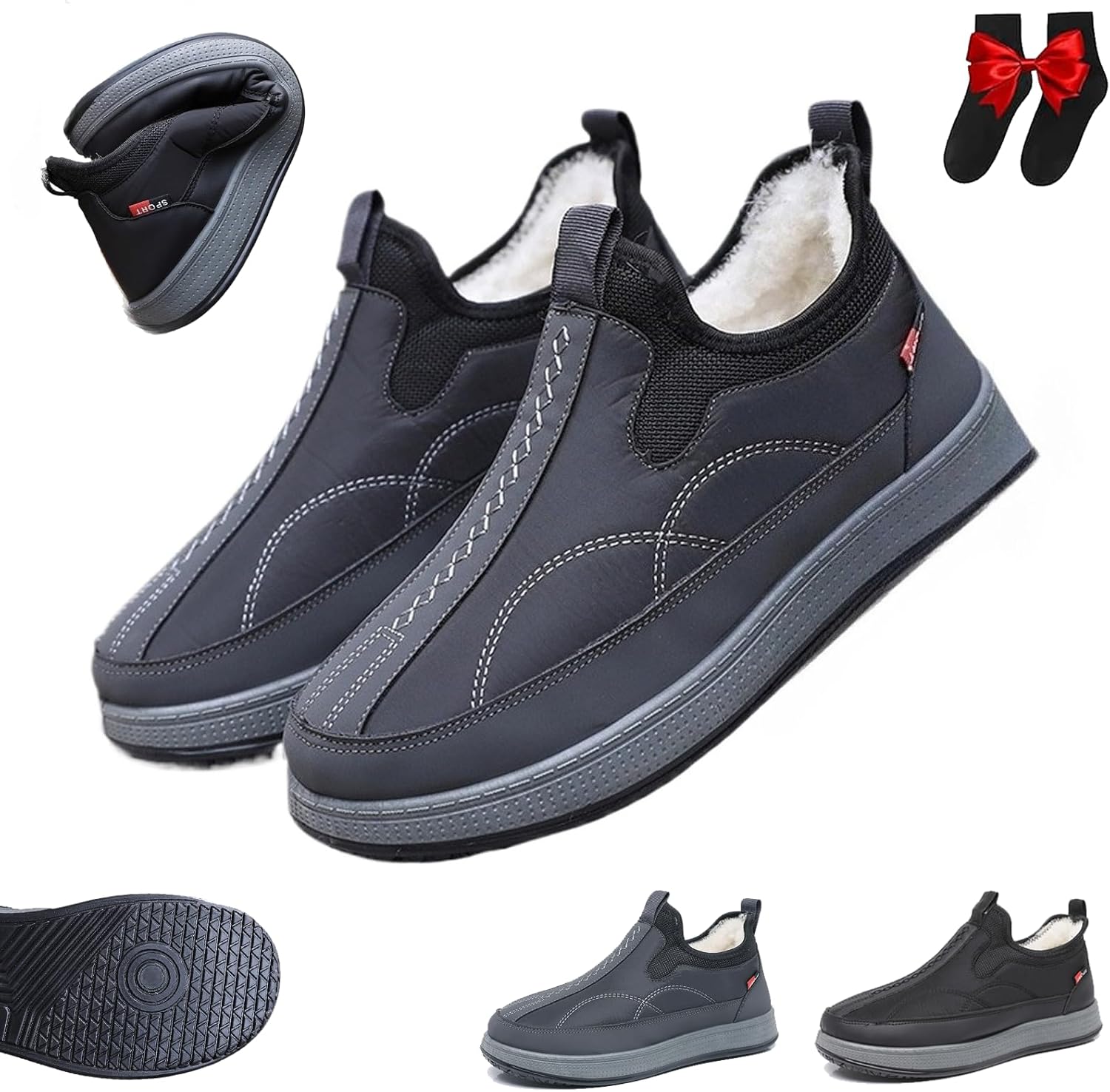 Мужские утепленные ботинки GHTRHSB с меховой подкладкой, зимние ботинки без шнурков, водонепроницаемые, легкие, удобные, противоскользящие, для прогулок на улице, серый
Мужские утепленные ботинки GHTRHSB с меховой подкладкой, зимние ботинки без шнурков, водонепроницаемые, легкие, удобные, противоскользящие, для прогулок на улице, серый