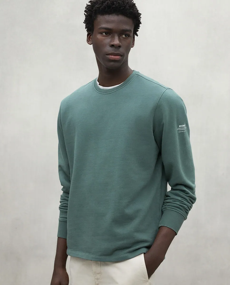 Однотонная мужская толстовка с круглым вырезом и резинкой на манжетах Ecoalf, зеленый
Однотонная мужская толстовка с круглым вырезом и резинкой на манжетах Ecoalf, зеленый