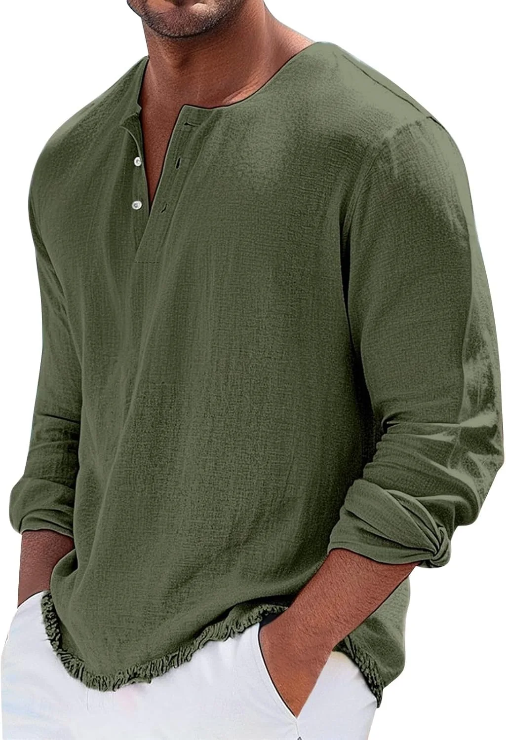 Льняная рубашка для мужчин Casual Long Sleeve V Neck с бахромой
Льняная рубашка для мужчин Casual Long Sleeve V Neck с бахромой