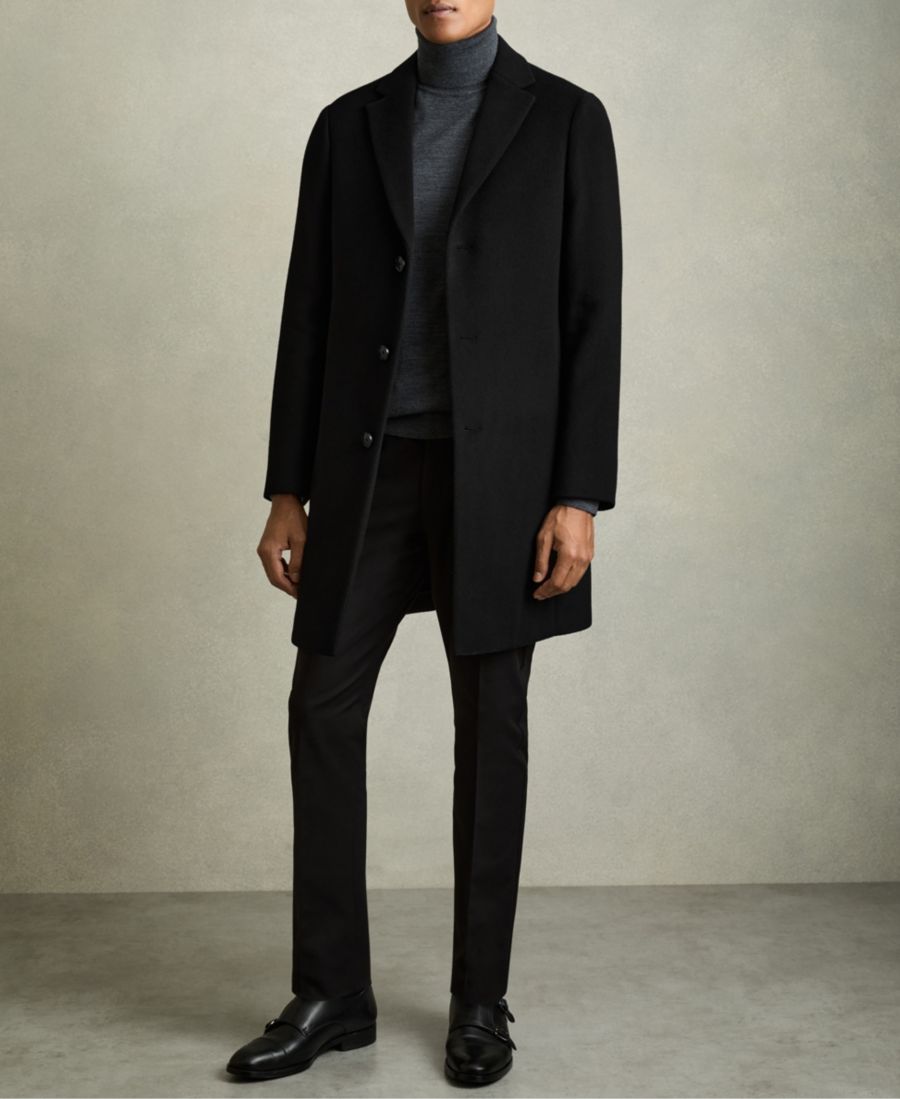Мужское однобортное пальто из шерстяной смеси REISS, Black
Мужское однобортное пальто из шерстяной смеси REISS, Black