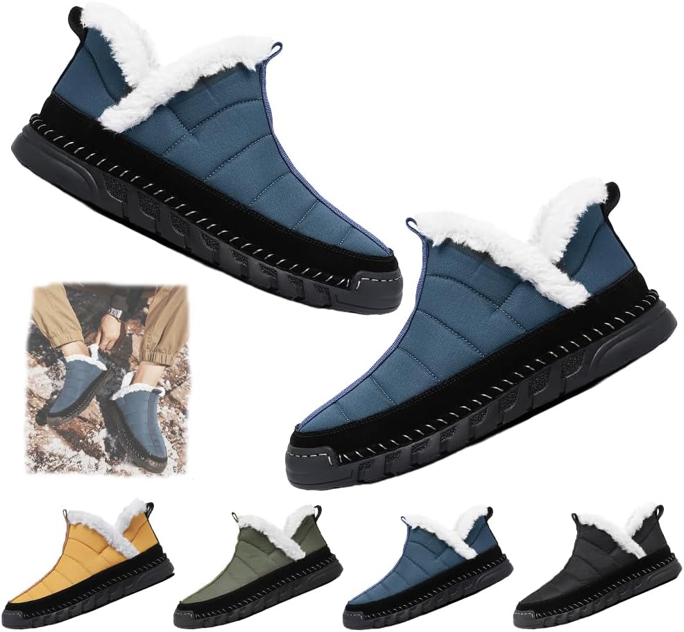 Мужские зимние ботинки с водонепроницаемой теплоизоляцией, с искусственным мехом, удобные для ходьбы, ботинки без шнурков, легкие термо-ботинки Generic, синий
Мужские зимние ботинки с водонепроницаемой теплоизоляцией, с искусственным мехом, удобные для ходьбы, ботинки без шнурков, легкие термо-ботинки Generic, синий
