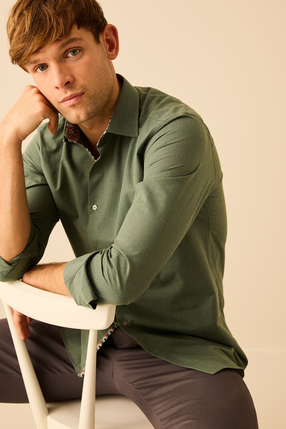 Рубашка с одним манжетом и декоративной отделкой Next, зеленый
Рубашка с одним манжетом и декоративной отделкой Next, зеленый