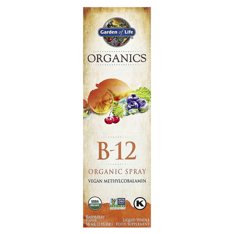 Garden of Life, MyKind Organics, органический спрей с витамином B12, со вкусом малины, 58 мл (2 жидк. унции)
Garden of Life, MyKind Organics, органический спрей с витамином B12, со вкусом малины, 58 мл (2 жидк. унции)
