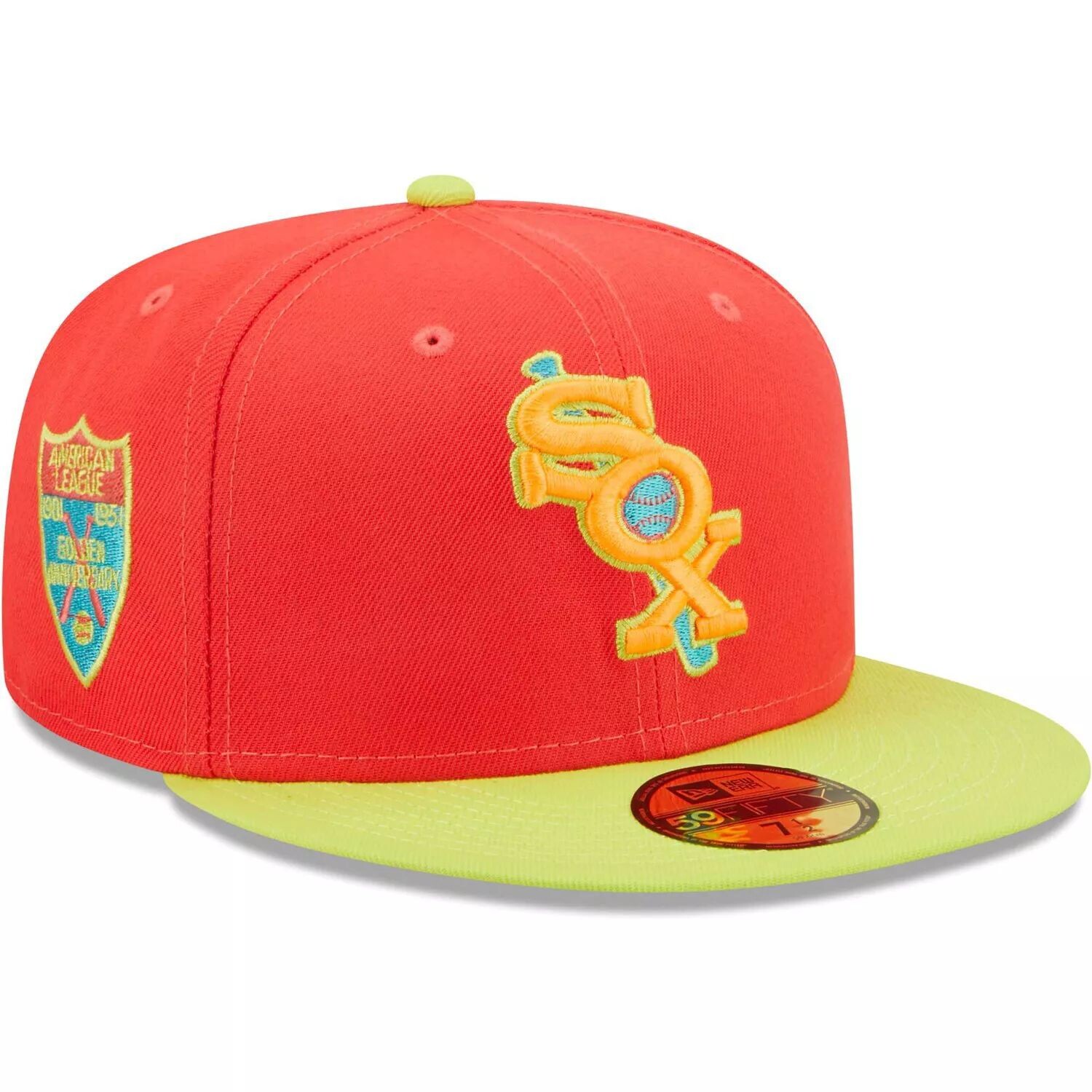 Мужская шляпа New Era Red/Neon Green Chicago White Sox Lava Highlighter Combo 59FIFTY.
Мужская шляпа New Era Red/Neon Green Chicago White Sox Lava Highlighter Combo 59FIFTY.