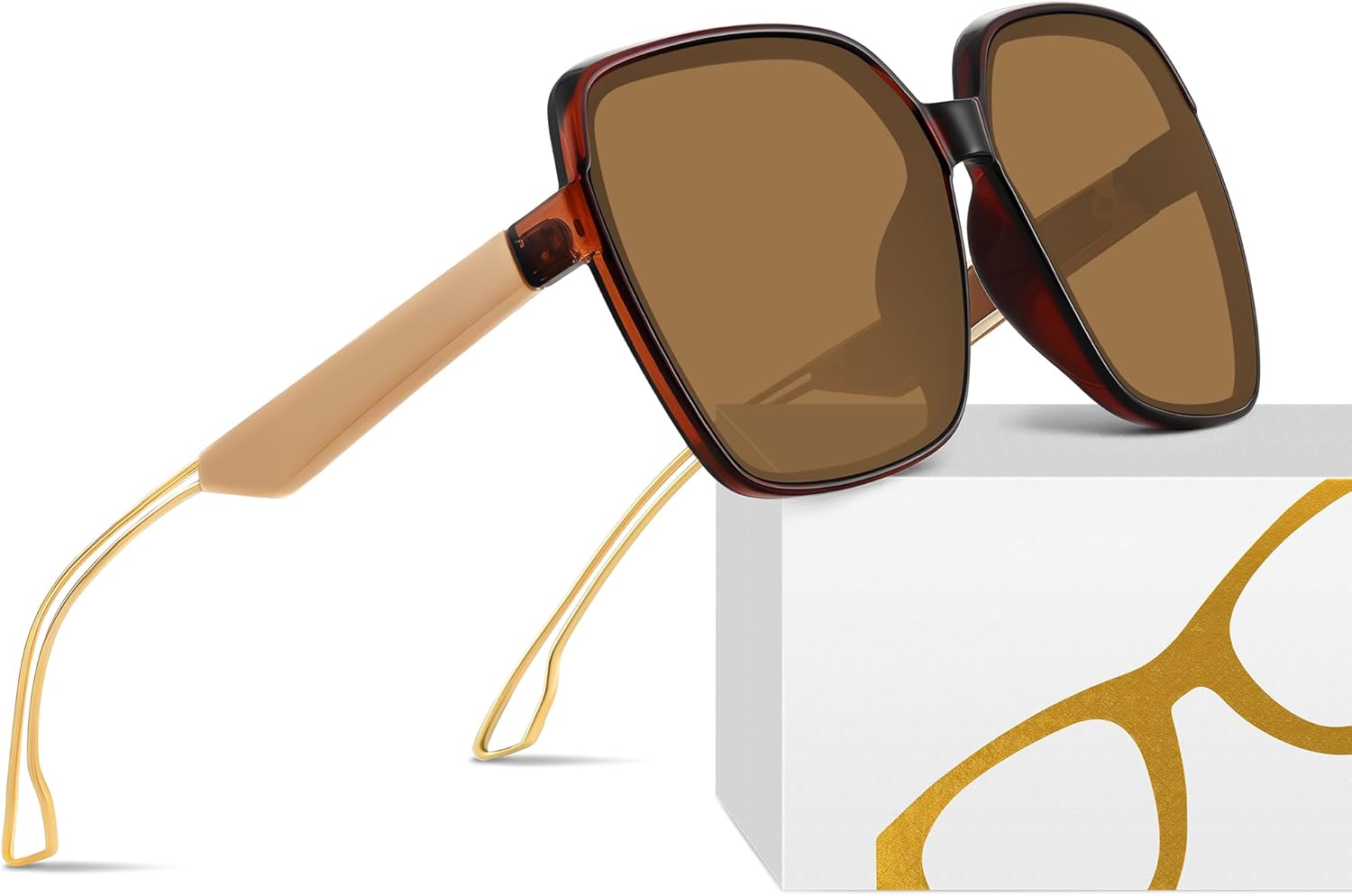 Большие солнцезащитные очки для женщин в стиле ретро, квадратные солнцезащитные очки в стиле 70-х, модные, крупные, широкие, с защитой от УФ-излучения ELITERA, A4-teatea
Большие солнцезащитные очки для женщин в стиле ретро, квадратные солнцезащитные очки в стиле 70-х, модные, крупные, широкие, с защитой от УФ-излучения ELITERA, A4-teatea