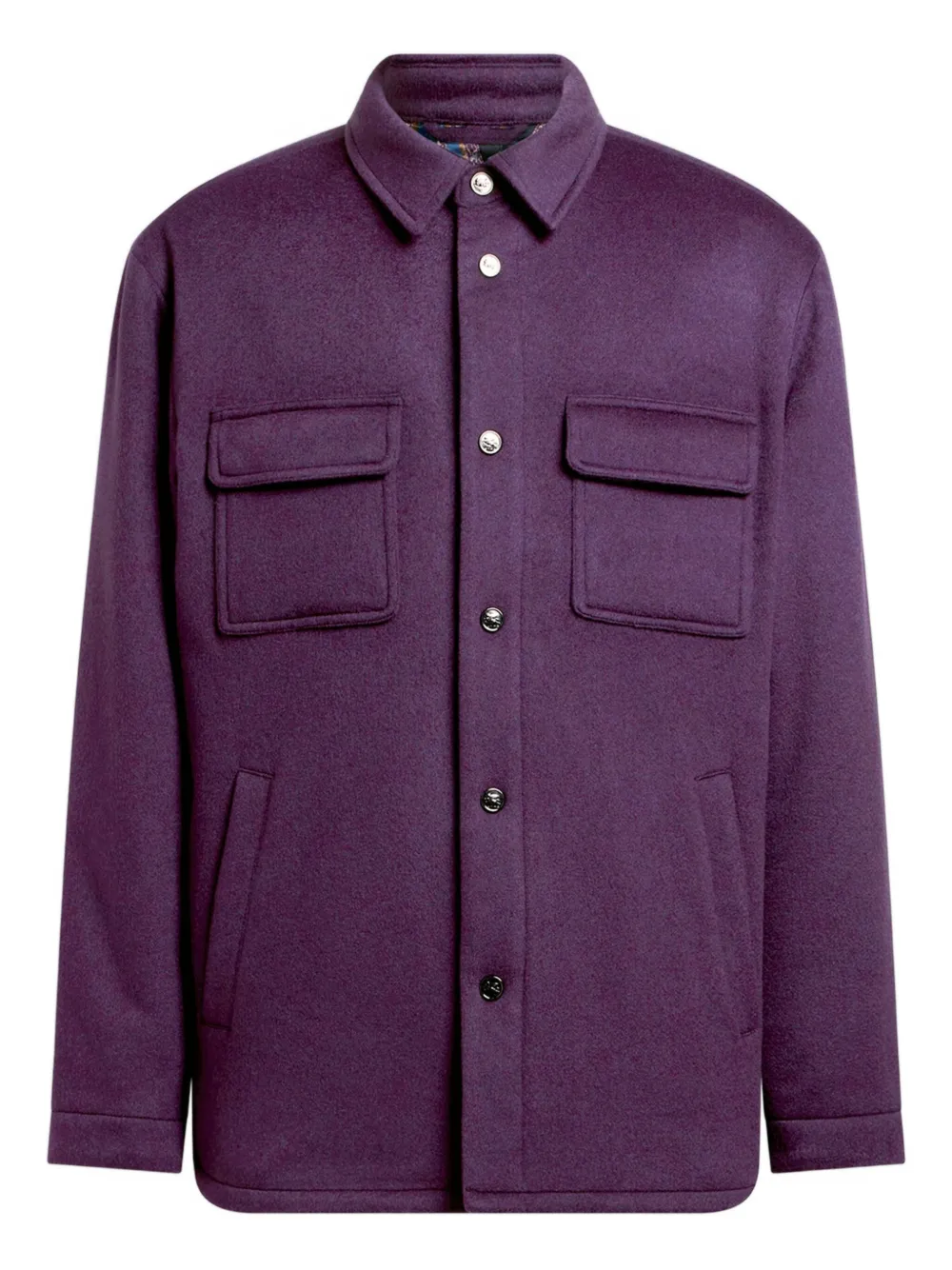 Кашемировая рубашка с накладным карманом Etro, фиолетовый
Кашемировая рубашка с накладным карманом Etro, фиолетовый