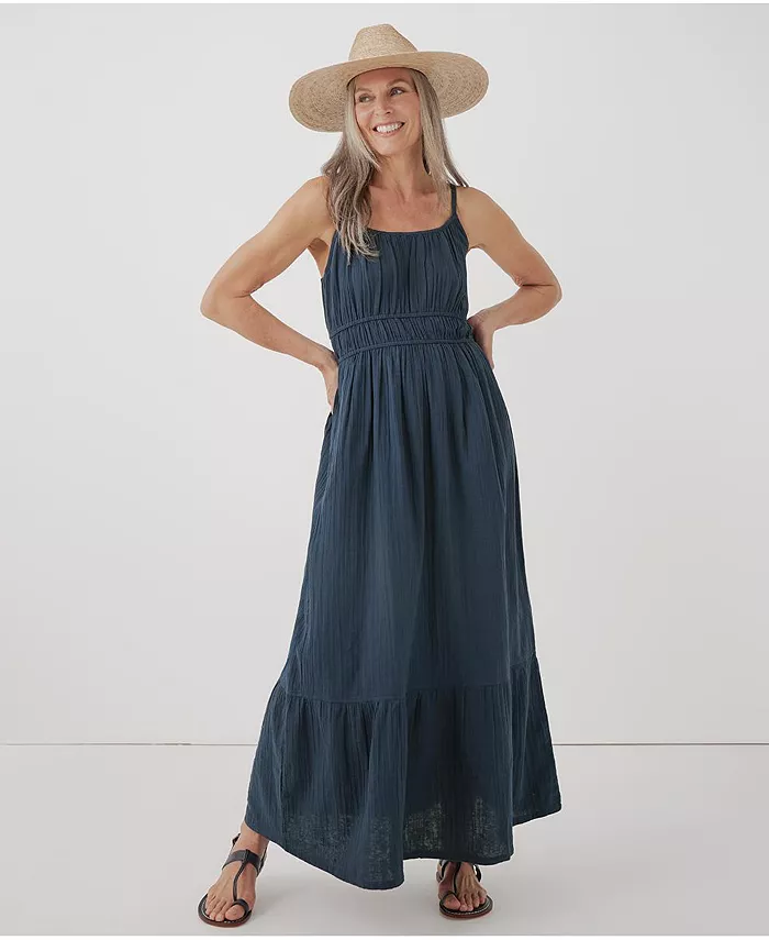 Женское макси-платье-ками Coastal из органического хлопка двойной марлевки Pact, синий
Женское макси-платье-ками Coastal из органического хлопка двойной марлевки Pact, синий
